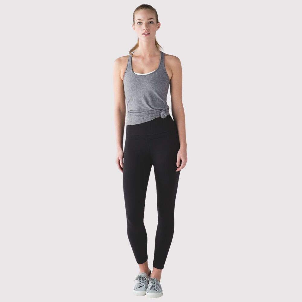 Lululemon Womens Leggings Black Align High Rise Pant Pockets 25" Stretch Size 2